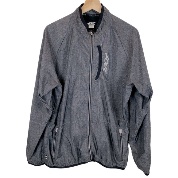 Zoot Charcoal Grey Lightweight Running Cycling Windbreaker Jacket Men's sz XL - Picture 1 of 8